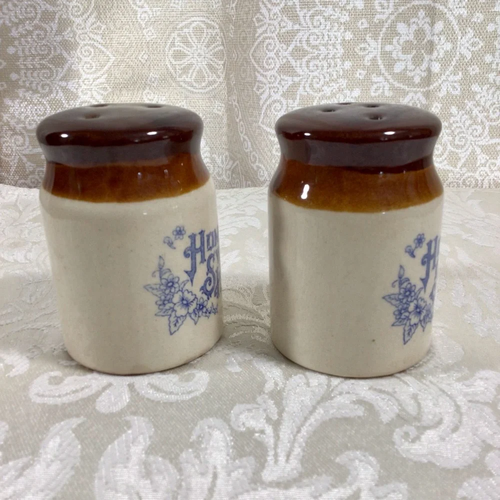 Vintage Crock “Home Sweet Home” Salt and Pepper Shakers - Picture 2 of 7